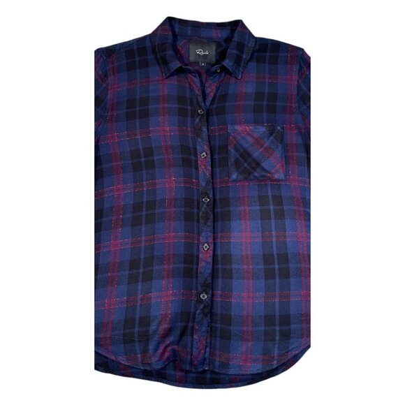 Rails Midnight Merlo Gold Plaid Hunter Flannel Button-Up Shirt SIZE-SMALL - Picture 7 of 10